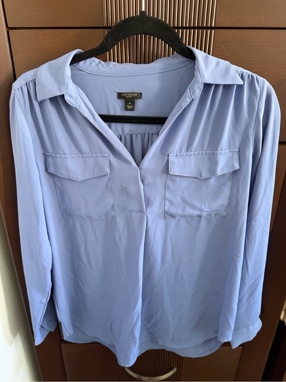 Ann Taylor Petite Light Blue Blouse